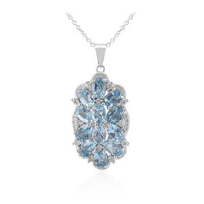Collier en argent et Topaze bleu ciel