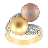 Bague en or et Perle dorée des mers du Sud Kabira (TPC)