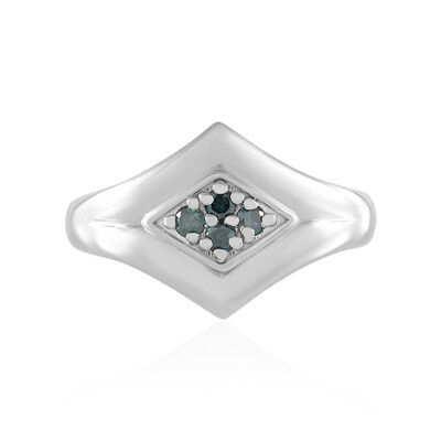 Bague en argent et Diamant bleu I2