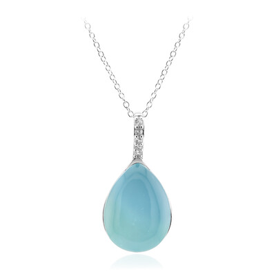 Collier en argent et Calcédoine d'eau