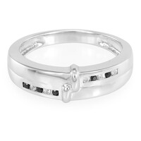 Bague pour homme en argent et Saphir blanc