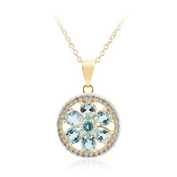 Collier en argent et Topaze bleu ciel