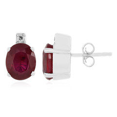 Boucles d'oreilles en argent et Rubis de Madagascar