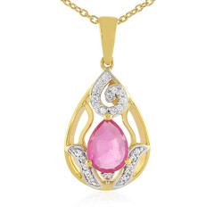 Collier en argent et Saphir rose de Madagascar