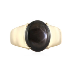 Bague en or et Saphir étoilé noir