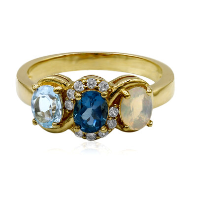 Bague en argent et Topaze bleu de Londres