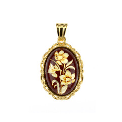 Pendentif en argent et Ambre baltique