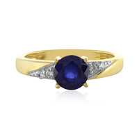 Bague en argent et Saphir bleu de Madagascar