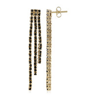 Boucles d'oreilles en argent et Spinelle noir