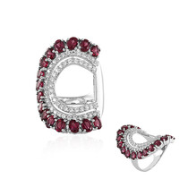 Bague en argent et Grenat Rhodolite