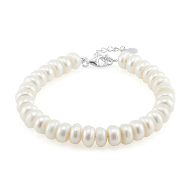 Bracelet en argent et Perle blanche de culture d'eau douce (TPC)