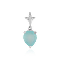 Pendentif en argent et Calcédoine d'eau