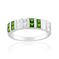 Bague en argent et Diopside de Russie