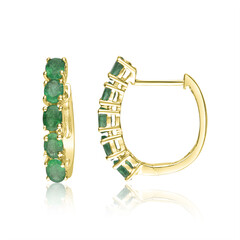 Boucles d'oreilles en or et Emeraude de Zambie AAA