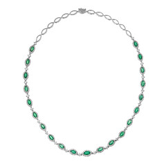 Collier en or et Emeraude de Zambie AAA (CIRARI)