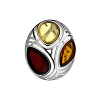 Pendentif en argent et Ambre baltique