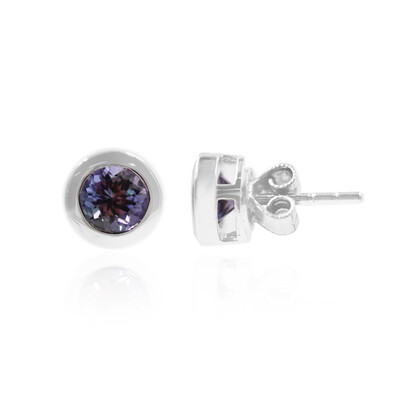 Boucles d'oreilles en argent et Tanzanite non chauffée