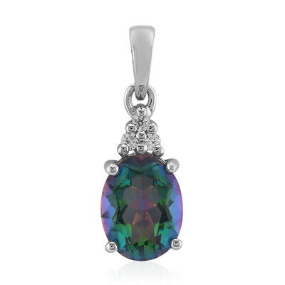 Pendentif en argent et Quartz mystique vert