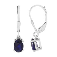 Boucles d'oreilles en argent et Saphir bleu de Madagascar