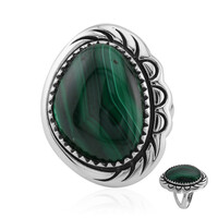 Bague en argent et Malachite (Art of Nature)