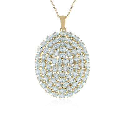 Collier en argent et Topaze bleu ciel