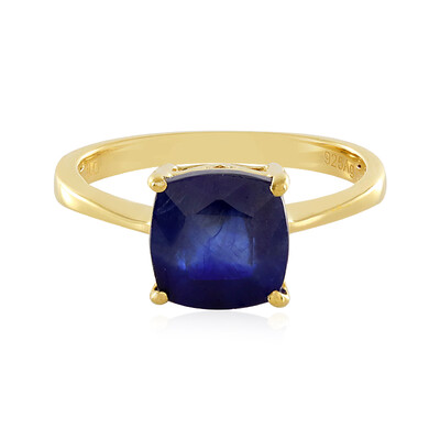 Bague en argent et Saphir bleu de Madagascar