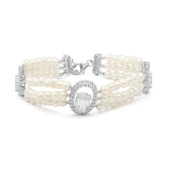 Bracelet en argent et Topaze blanche