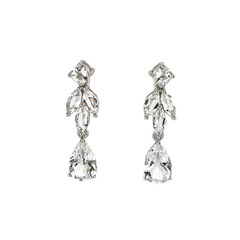 Boucles d'oreilles en argent et Quartz blanc