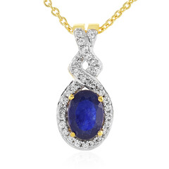 Collier en argent et Saphir bleu de Madagascar