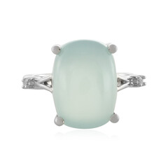 Bague en argent et Calcédoine d'eau