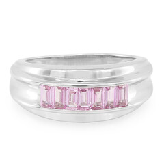 Bague pour homme en argent et Saphir rose de Ceylan
