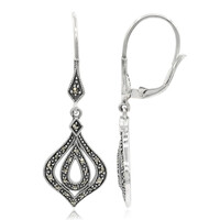 Boucles d'oreilles en argent et Marcassite