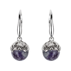 Boucles d'oreilles en argent et Charoïte