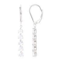 Boucles d'oreilles en argent et Pierre de Lune arc-en-ciel