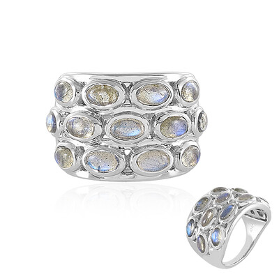 Bague en argent et Labradorite bleue de Maniry (KM by Juwelo)