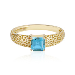 Bague en or et Topaze bleu Suisse (Ornaments by de Melo)
