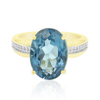Bague en or et Topaze bleu de Londres (Tenner Diniz)