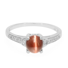 Bague en argent et Scapolite œil-de-chat