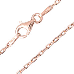 Chaîne mailles forçat – 45 cm – argent plaqué or rose
