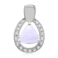 Pendentif en argent et Agate zonée bleue