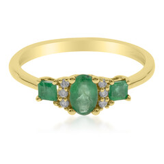 Bague en or et Emeraude de Zambie AAA