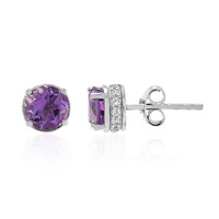 Boucles d'oreilles en argent et Améthyste