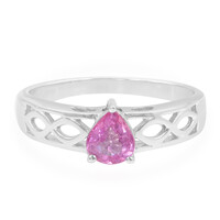 Bague en argent et Saphir Padparadscha