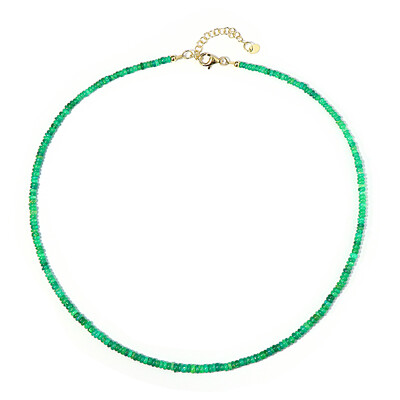 Collier en argent et Opale verte d'Éthiopie