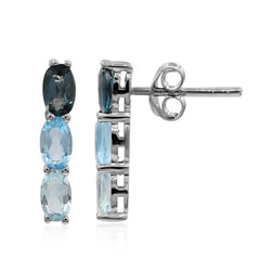 Boucles d'oreilles en argent et Topaze bleu de Londres