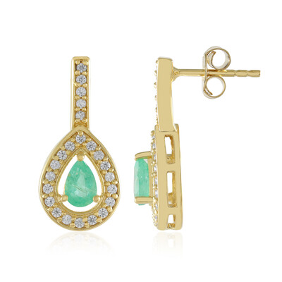 Boucles d'oreilles en argent et Emeraude de Russie