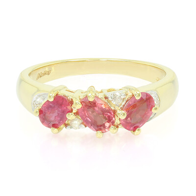 Bague en or et Saphir Padparadscha non chauffé