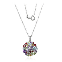 Collier en argent et Grenat du Mozambique