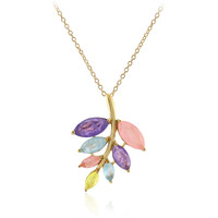 Collier en argent et Quartz pourpre pastel