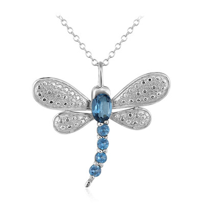 Collier en argent et Topaze bleu de Londres